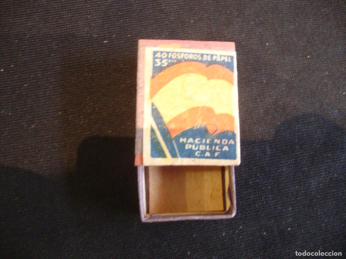 Cajas de Cerillas: CAJA CERILLAS VACIA HACIENDA PUBLICA BANDERA DE ESPA&Ntilde;A