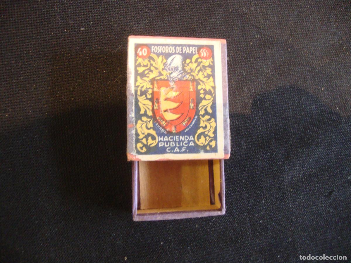 Cajas de Cerillas: CAJA CERILLAS VACIA HACIENDA PUBLICA ESCUDO VALLADOLID