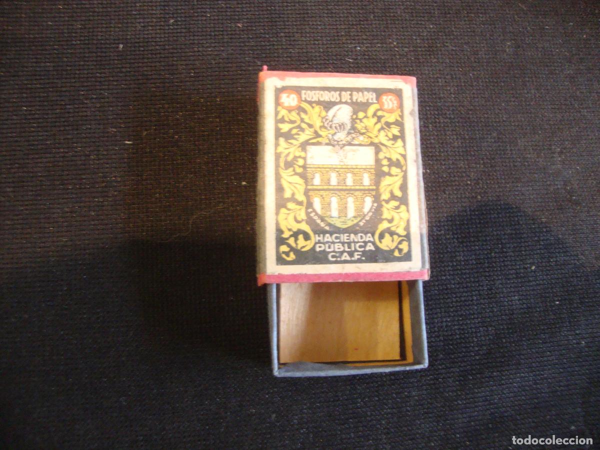 Cajas de Cerillas: CAJA CERILLAS VACIA HACIENDA PUBLICA ESCUDO SEGOVIA
