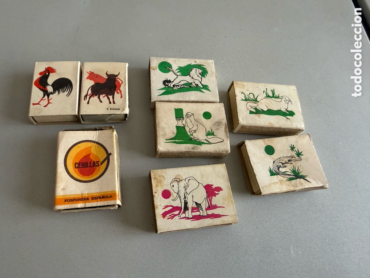 Cajas de Cerillas: Lote. 8 CAJAS DE CERILLAS ANTIGUAS