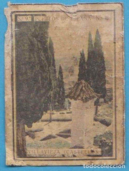 Scatole di Cerini: VILLAVIEJA, CASTELL&Oacute;N. S 9&ordf; N&ordm; 18. PUEBLOS DE ESPA&Ntilde;A. ETIQUETA DE CAJA DE CERILLAS. CAF