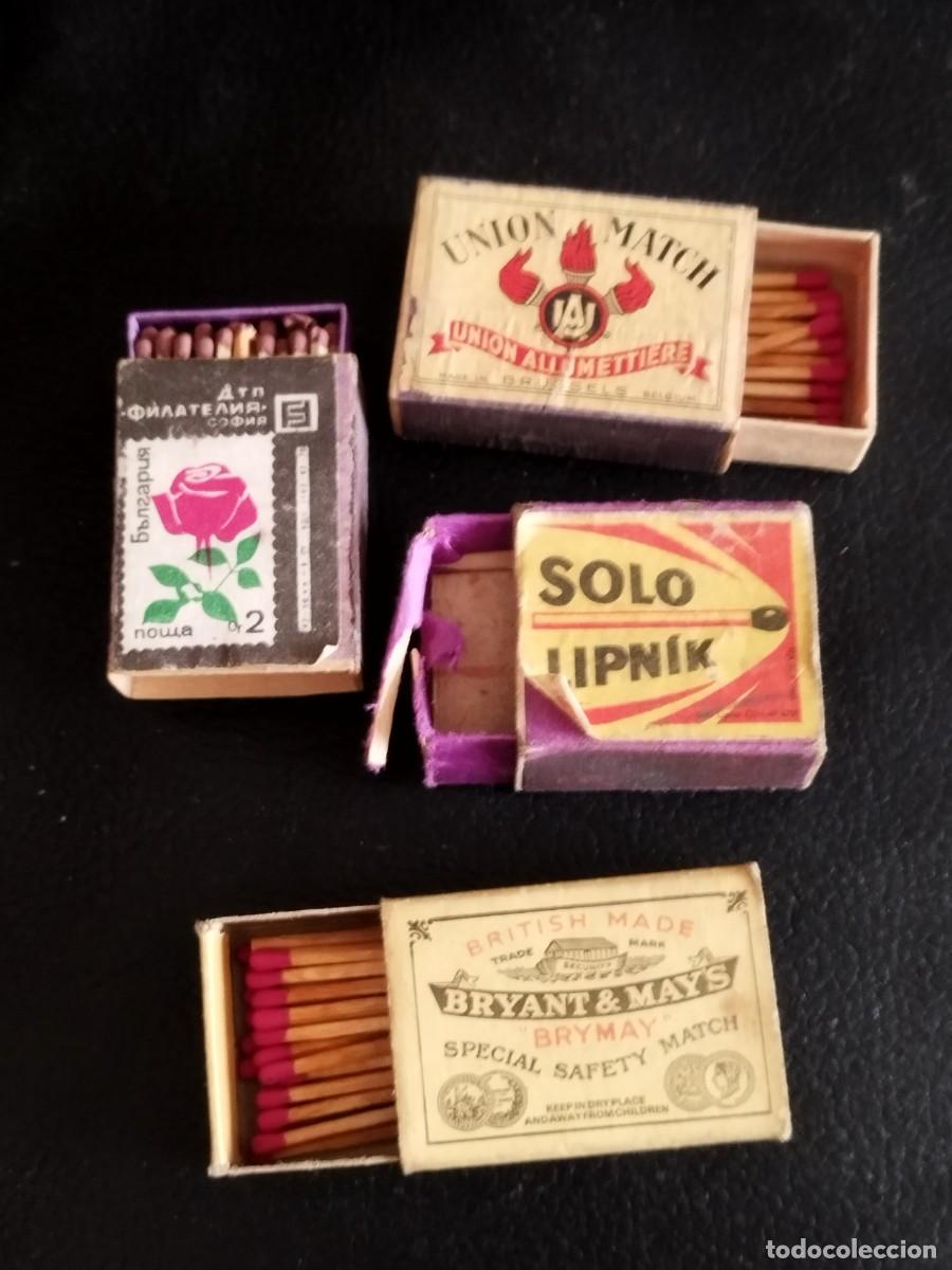 Cajas de Cerillas: Lote de 4 antiguas cajas de cerillas. Solo lipnik.