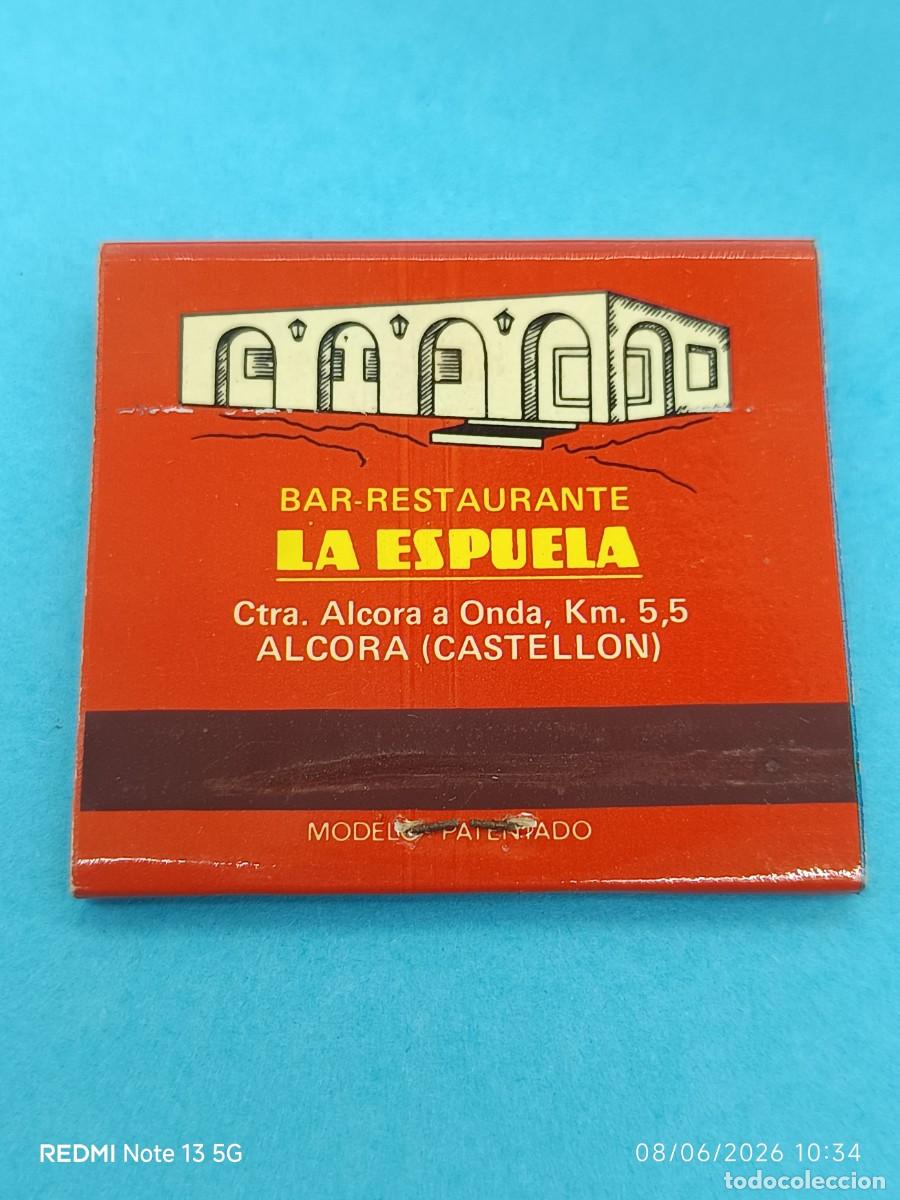 Cajas de Cerillas: CAJA CERILLAS RESTAURANTE LA ESPUELA -ALCORA (CASTELLON)