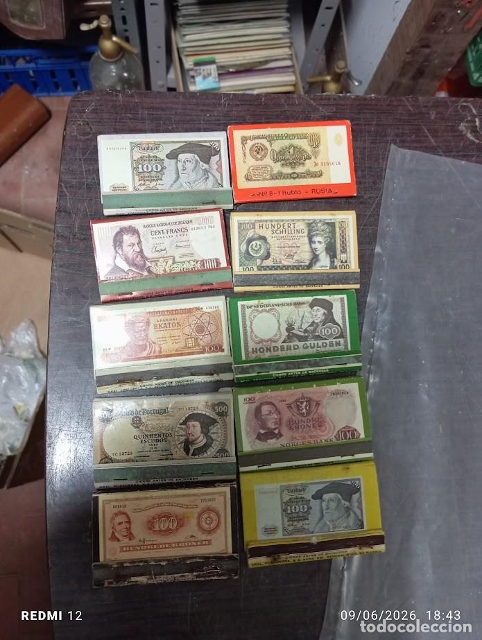 Cajas de Cerillas: LOTE 18 CAJAS DE CERILLAS DE BILLETES DINERO