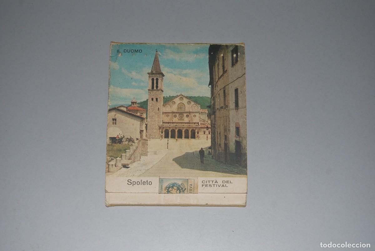 Cajas de Cerillas: ANTIGUA GRAN CAJA CERILLAS IL DUOMO SPOLETO CITTA DEL FESTIVAL,CON 20 ENORMES CERILLAS