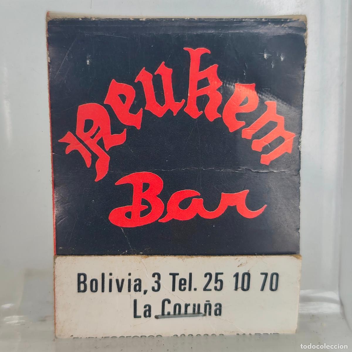 Cajas de Cerillas: Caja de cerillas f&oacute;sforos BAR Reukem A LA CORU&Ntilde;A