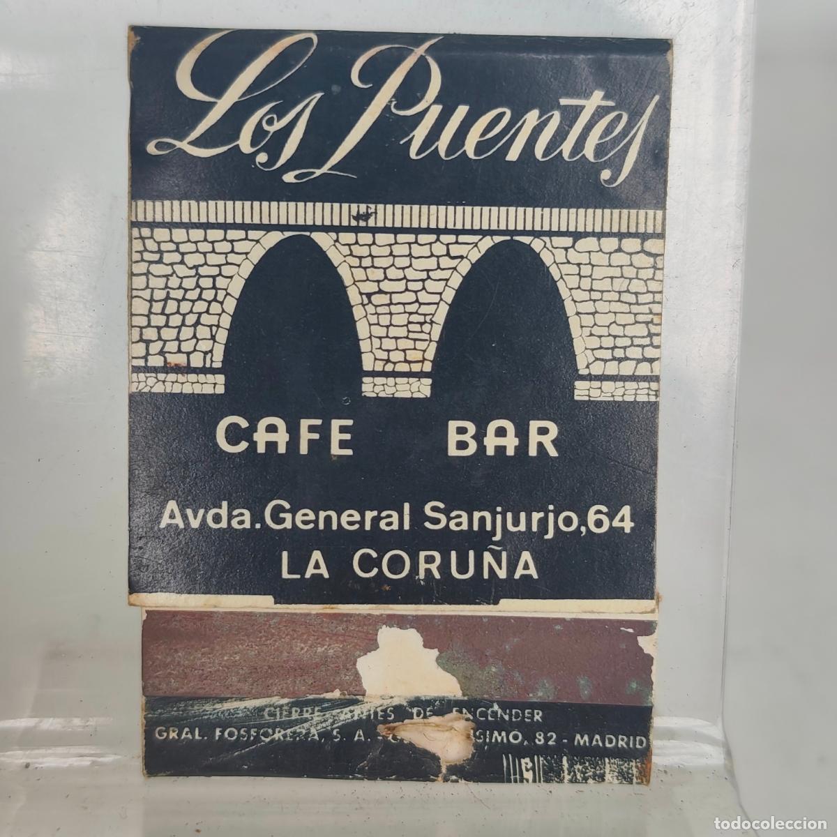 Cajas de Cerillas: Caja de cerillas f&oacute;sforos CAF&Eacute; BAR LOS PUENTES LA BARRA VIKINGA A LA CORU&Ntilde;A