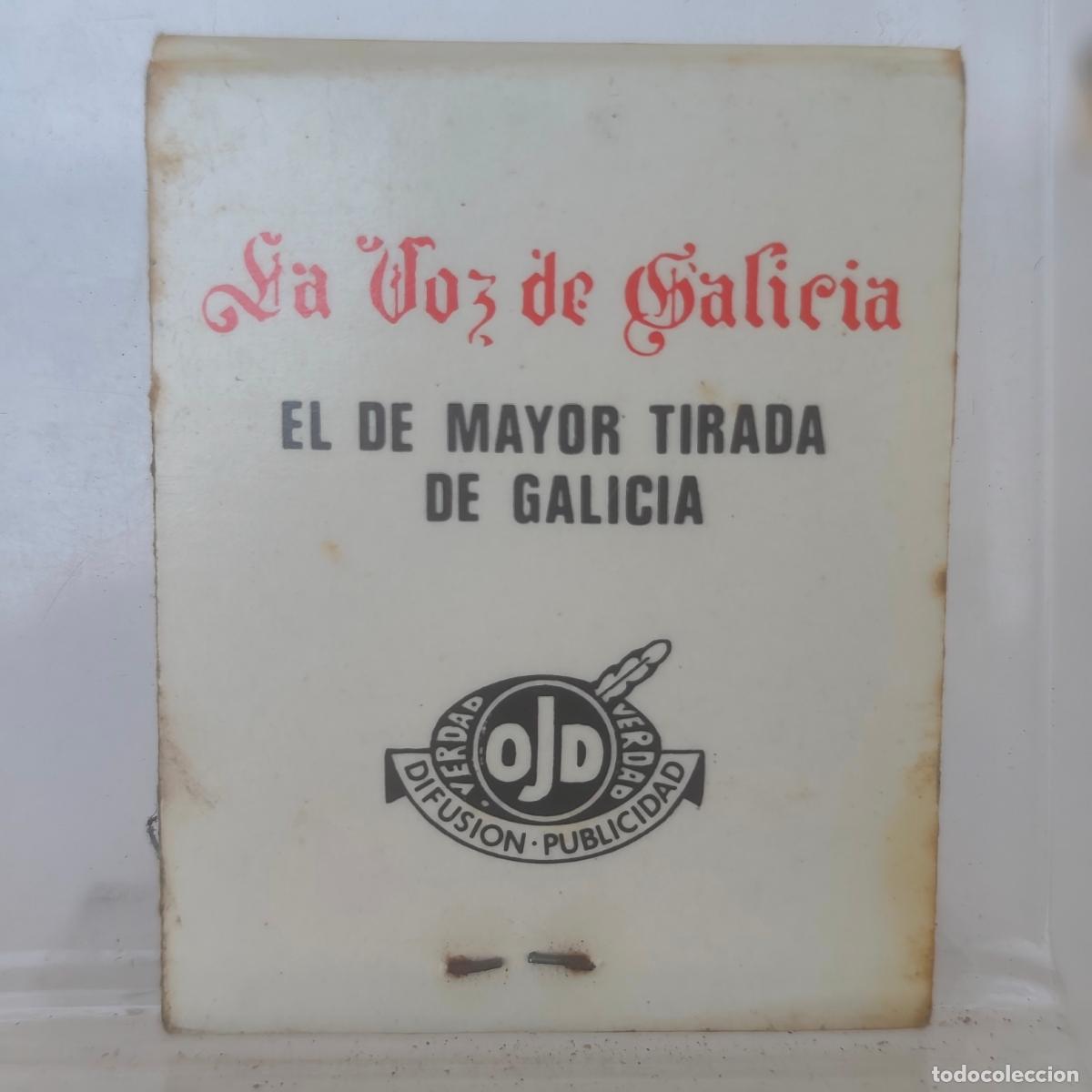 Cajas de Cerillas: Caja de cerillas f&oacute;sforos PUBLICIDAD LA VOZ DE GALICIA