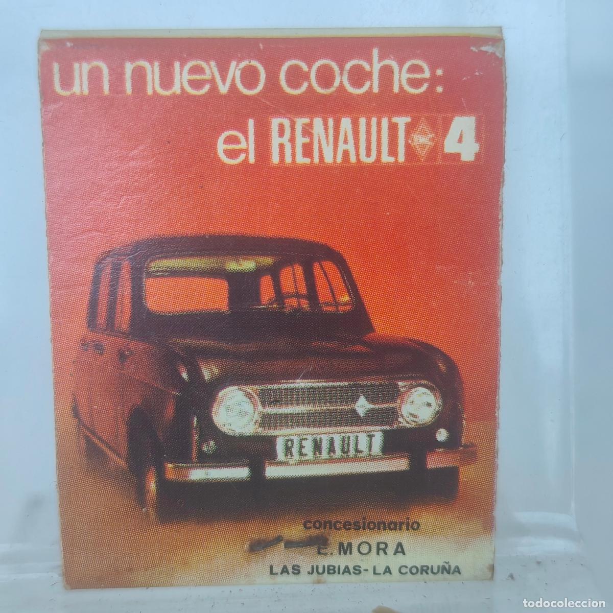 Cajas de Cerillas: Caja de cerillas f&oacute;sforos PUBLICIDAD RENAULT 4 CAFETERIA PLAZA A LA CORU&Ntilde;A