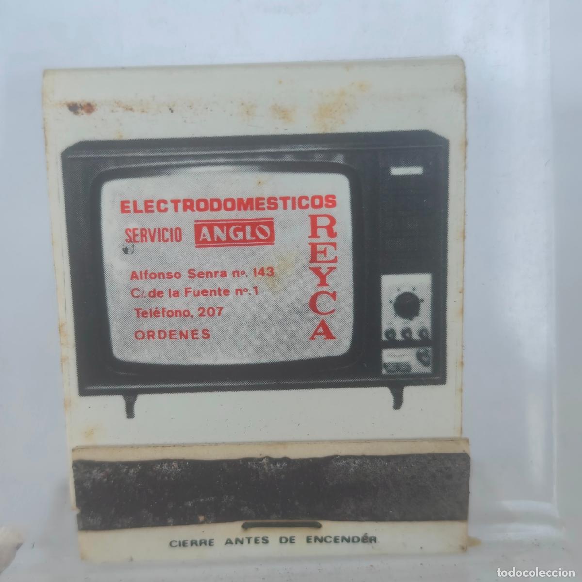 Cajas de Cerillas: Caja de cerillas f&oacute;sforos ELECTRODOM&Eacute;STICOS REYCA &Oacute;RDENES A LA CORU&Ntilde;A