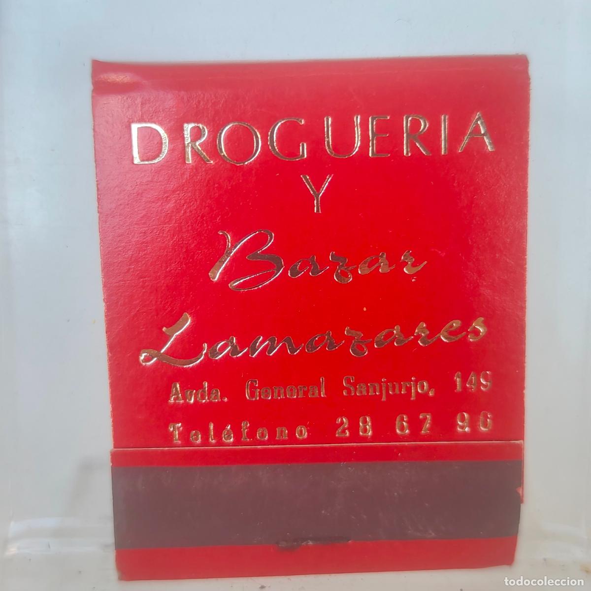 Cajas de Cerillas: Caja de cerillas f&oacute;sforos DROGUER&Iacute;A BAZAR LAMAZARES A LA CORU&Ntilde;A