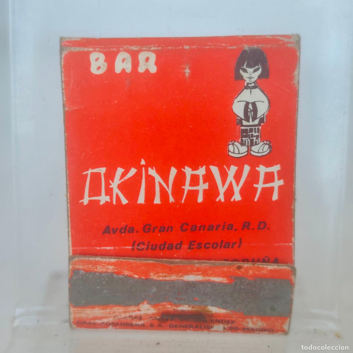 Cajas de Cerillas: Caja de cerillas f&oacute;sforos BAR OKINAWA A LA CORU&Ntilde;A