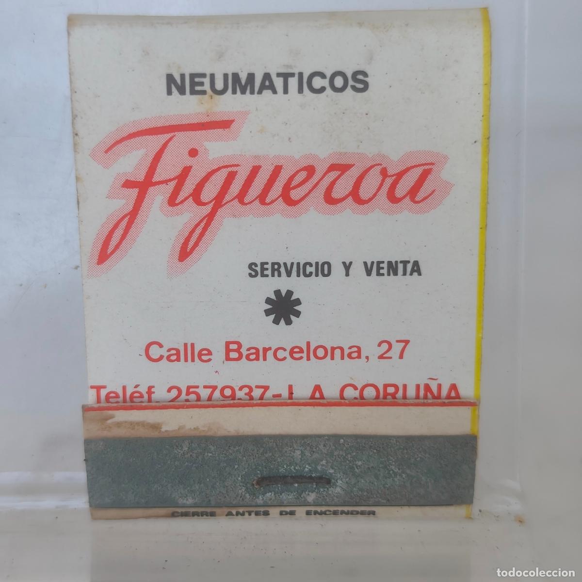 Cajas de Cerillas: Caja de cerillas f&oacute;sforos NEUM&Aacute;TICOS FIGUEROA A LA CORU&Ntilde;A