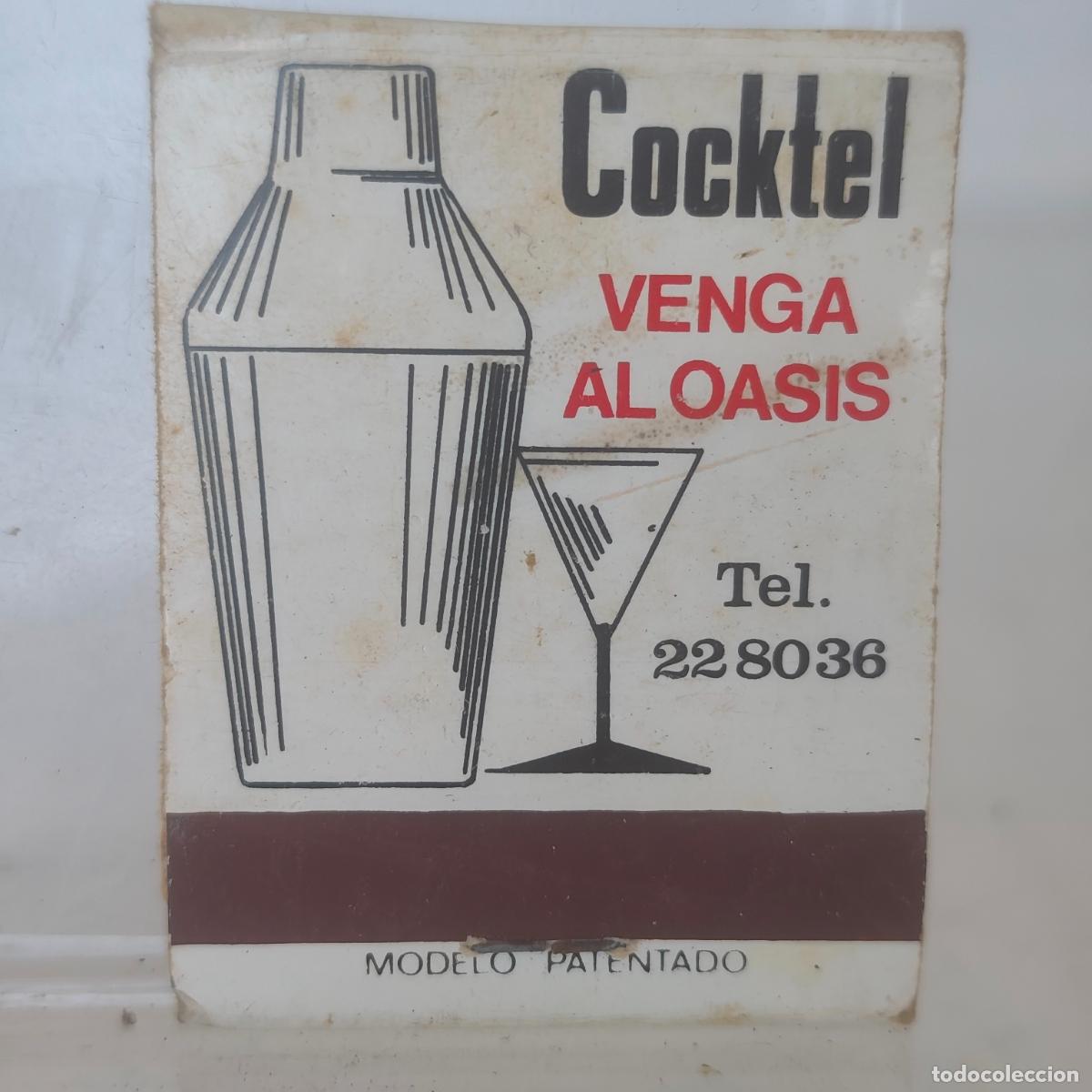 Cajas de Cerillas: Caja de cerillas f&oacute;sforos COCKTEL OASIS A LA CORU&Ntilde;A