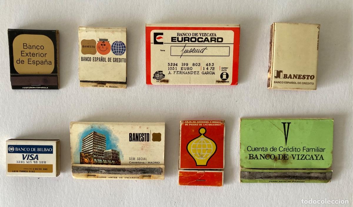 Cajas de Cerillas: Cerillas Matches Banesto Banco Bilbao Vizcaya Exterior de Espa&ntilde;a Espa&ntilde;ol de Cr&eacute;dito Visa Baleares