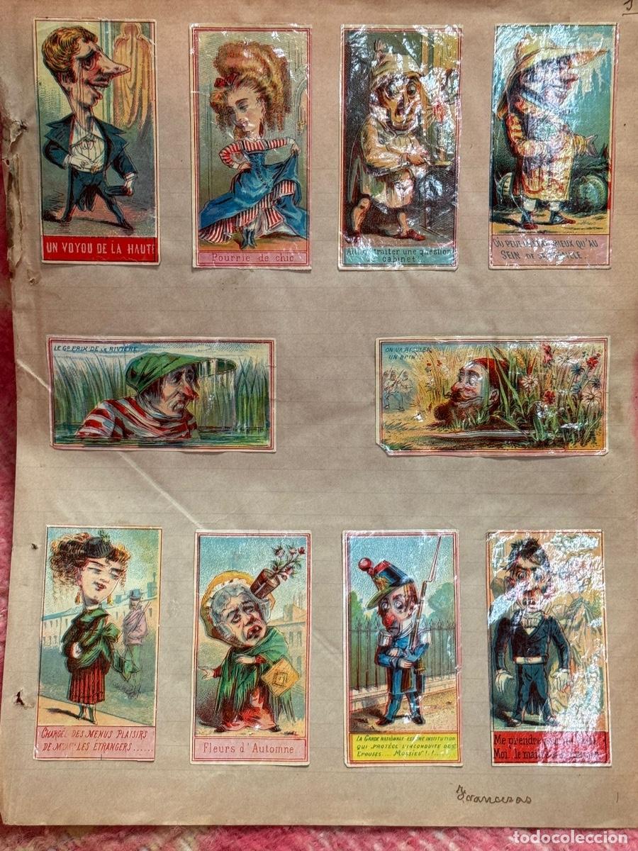 Cajas de Cerillas: 10 cromos caja cerillas Francia s XIX Pegados a hoja filumenismo