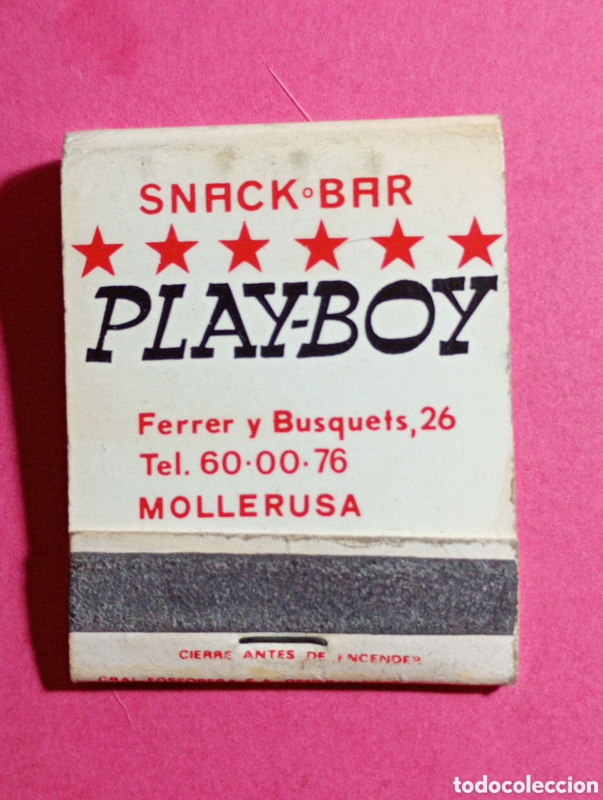 Cajas de Cerillas: MOLLERUSA SNACK BAR PLAY-BOY CAJA DE CERILLAS CARPETA