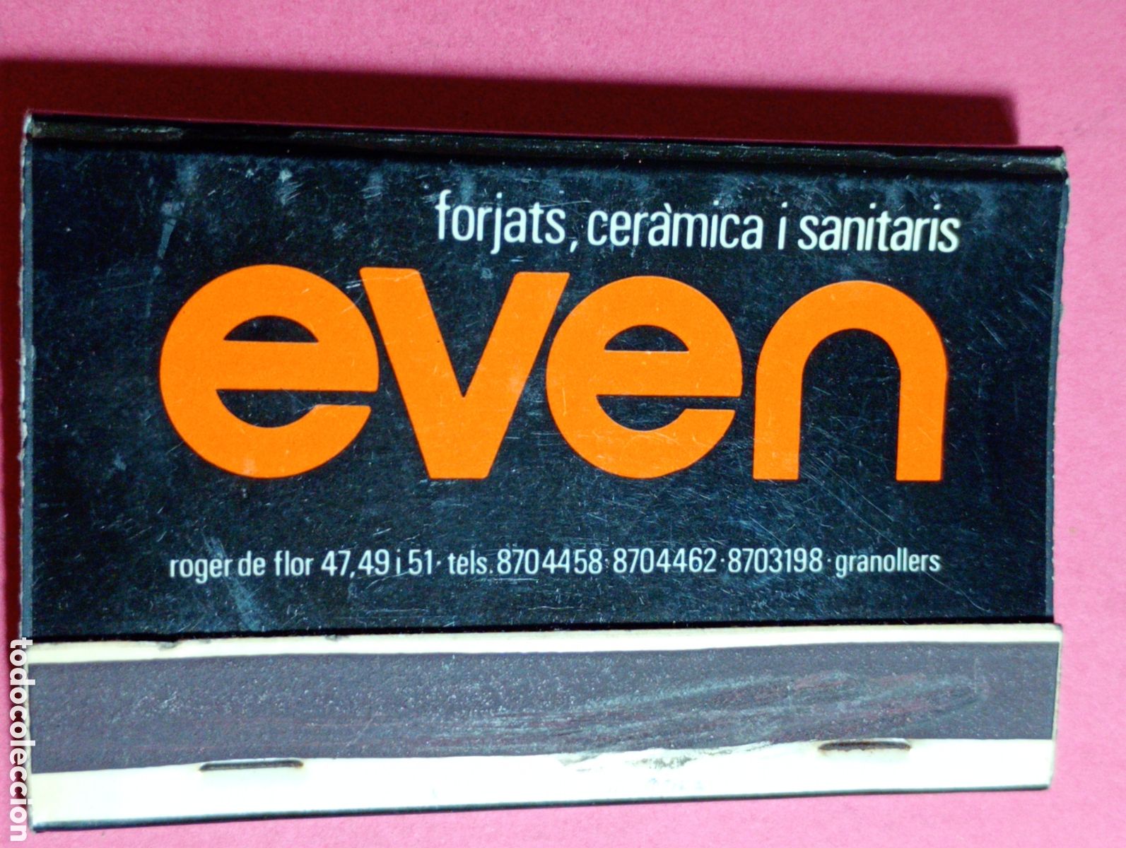 Cajas de Cerillas: GRANOLLERS ''EVEN'' FORJATS, CER&Agrave;MICA, SAMITARIS CAJA DE CERILLAS DOBLE CARPETA