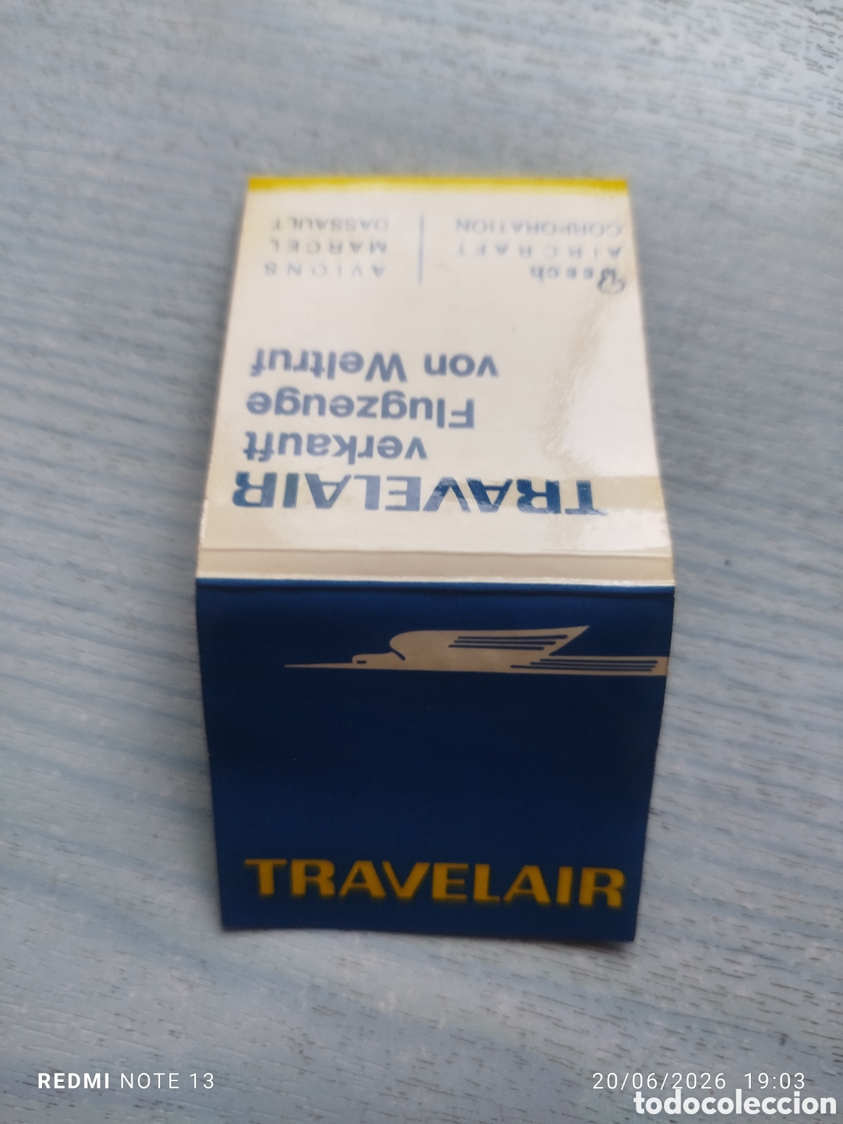 Cajas de cerillas: caja cerillas aerolineas TRAVELAIR Bremen