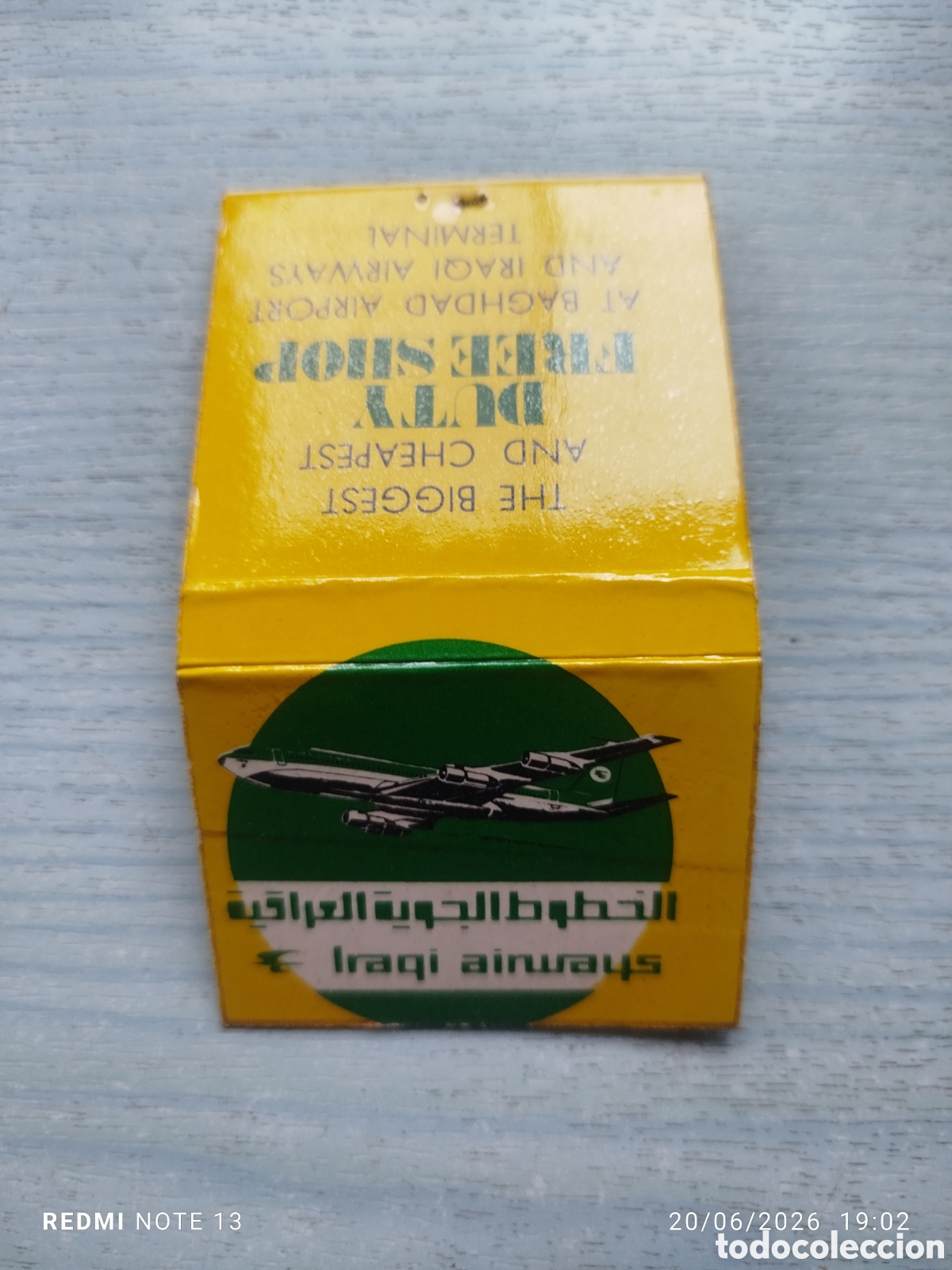 Cajas de cerillas: caja cerillas aerolineas IRAQUI AIRWAIS