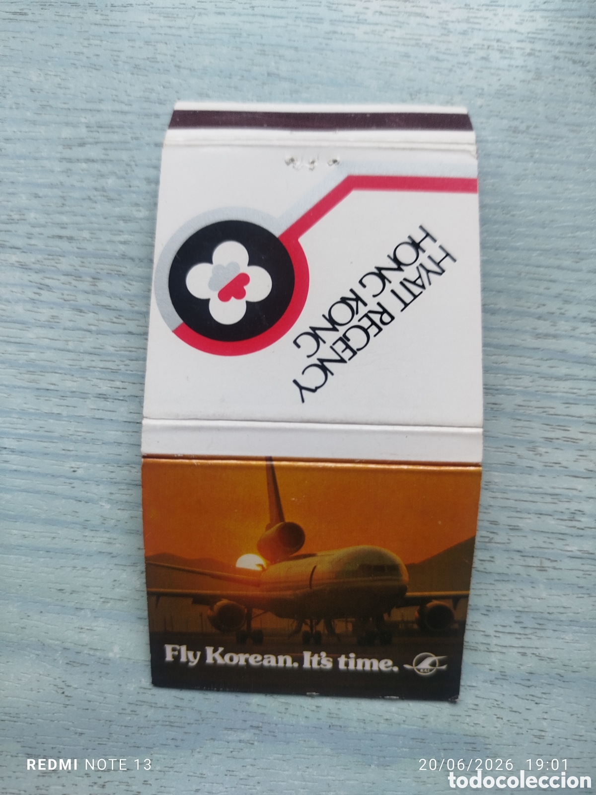 Cajas de cerillas: caja cerillas AVION COMPA&Ntilde;IA KOREANA