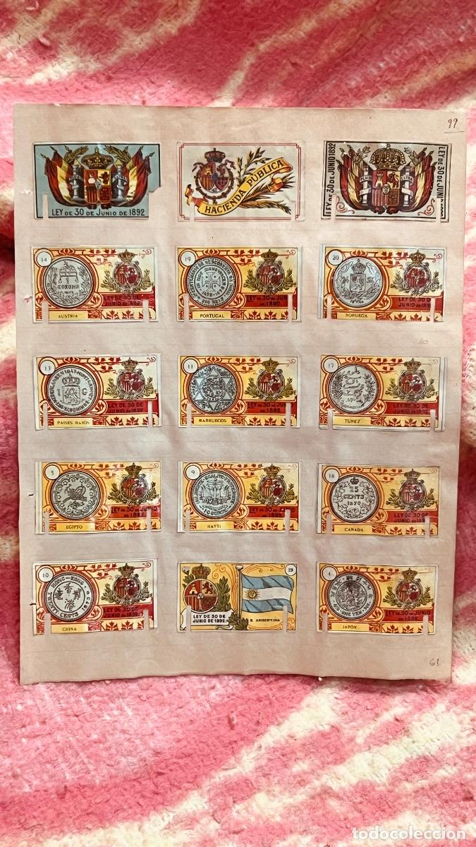 Cajas de cerillas: 15 cromos filumenismo cajas de cerillas hacienda ley 1892 pa&iacute;ses fin s XIX ppio S XX colecci&oacute;n