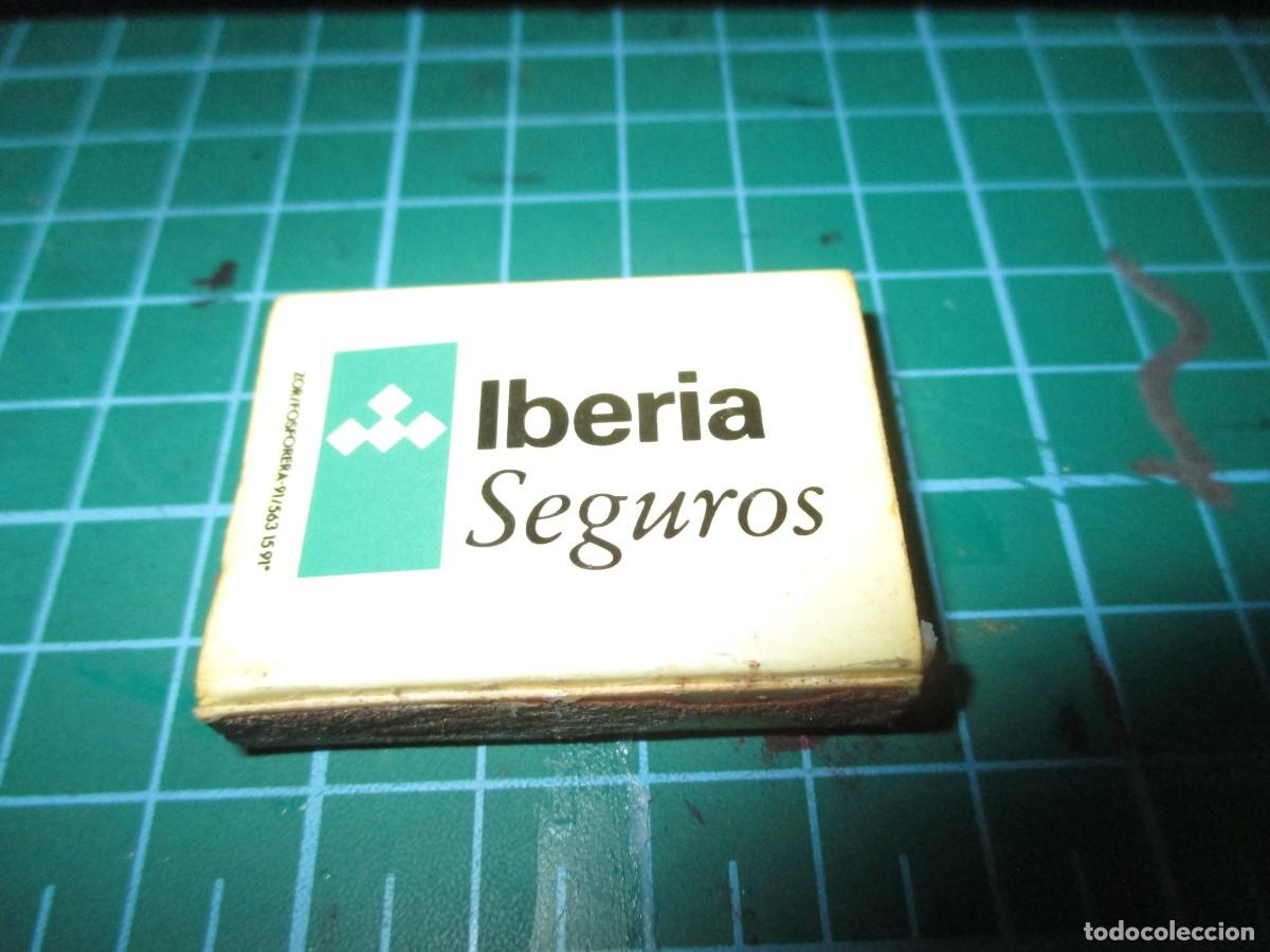 Cajas de cerillas: 853- Antigua caja de cerillas Iberia Seguros - &iexcl;Litograf&iacute;a Impecable!