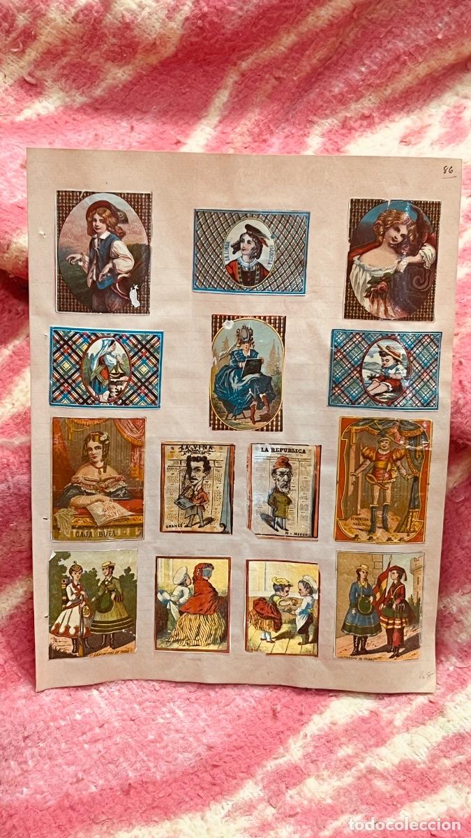 Cajas de cerillas: 14 cromos filumenismo cajas de cerillas personajes mujeres sat&iacute;ricos s XIX ppio S XX colecci&oacute;n