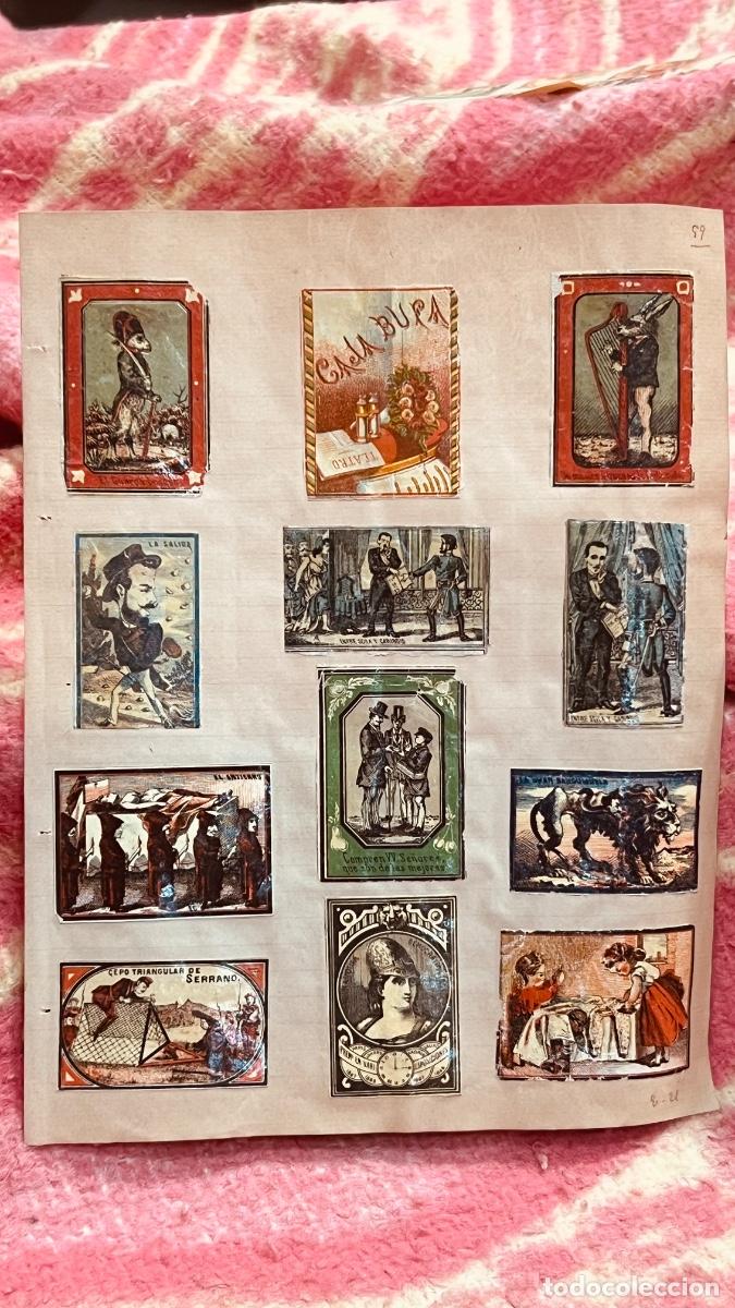 Cajas de cerillas: 12 cromos filumenismo cajas cerillas personajes sat&iacute;ricos s XIX ppio S XX colecci&oacute;n