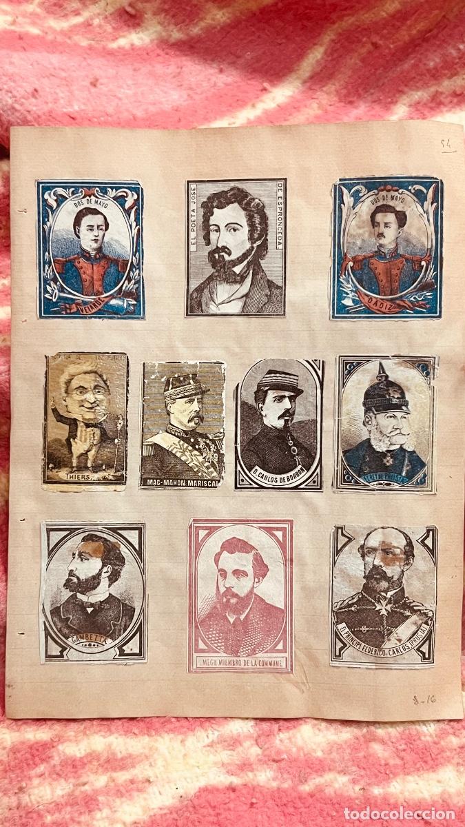 Cajas de cerillas: 10 cromos filumenismo cajas cerillas personajes p&uacute;blicos politicos militares XIX ppio S XX colecci&oacute;n