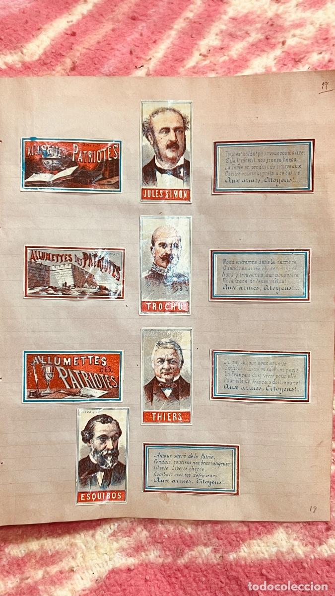 Cajas de cerillas: 11 cromos filumenismo cajas cerillas personajes p&uacute;blicos politicos Francia XIX ppio S XX colecci&oacute;n