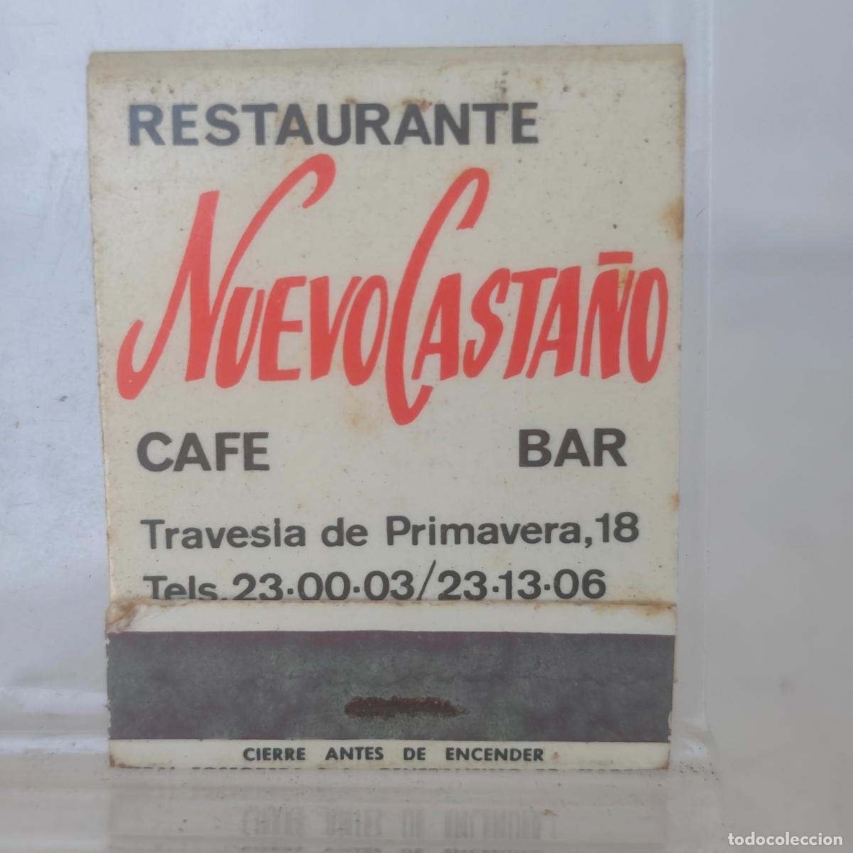 Cajas de cerillas: Caja de cerillas f&oacute;sforos RESTAURANTE NUEVO CASTA&Ntilde;O A LA CORU&Ntilde;A
