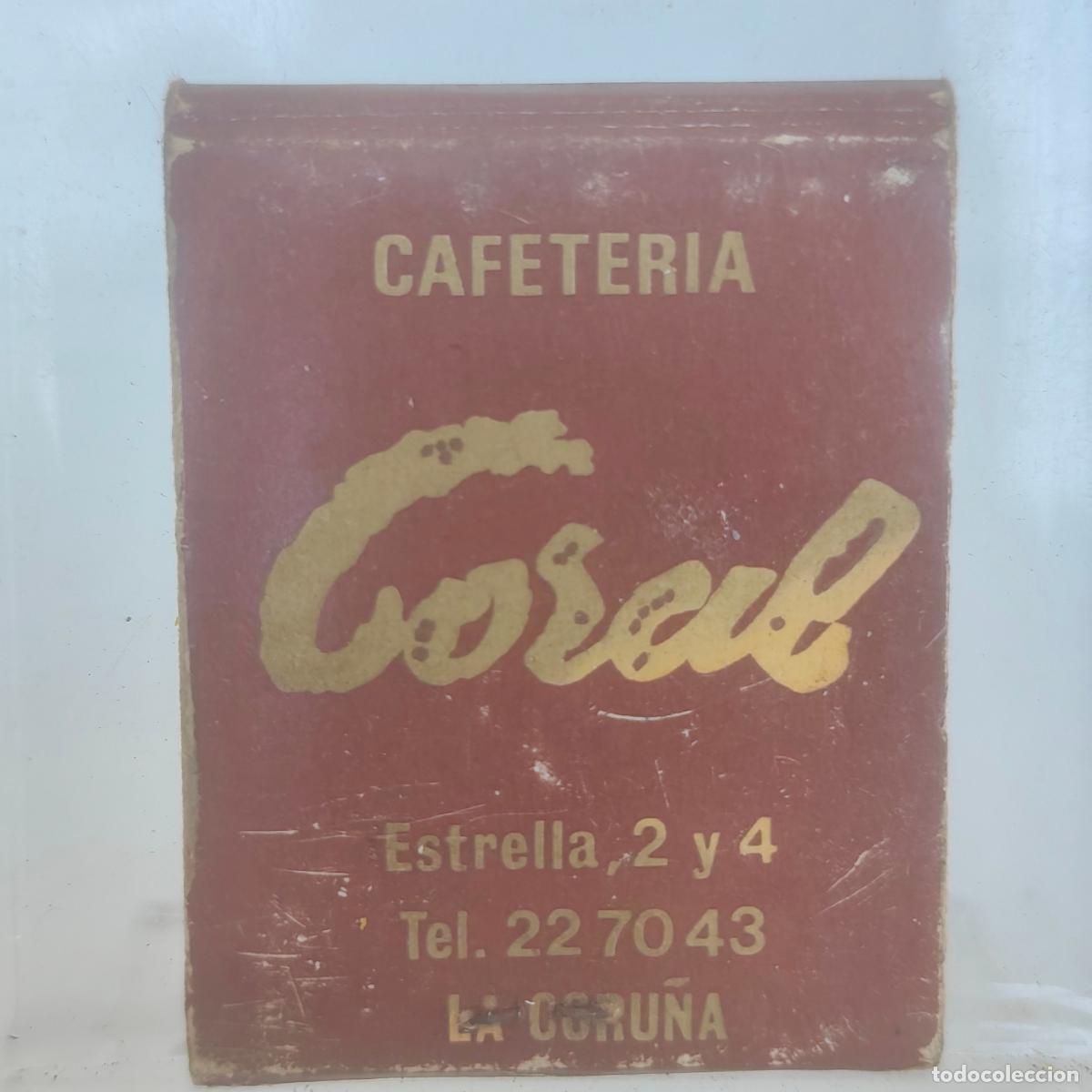 Cajas de cerillas: Caja de cerillas f&oacute;sforo CAFETERIA CORAL RESTAURANTE DUNA A LA CORU&Ntilde;A