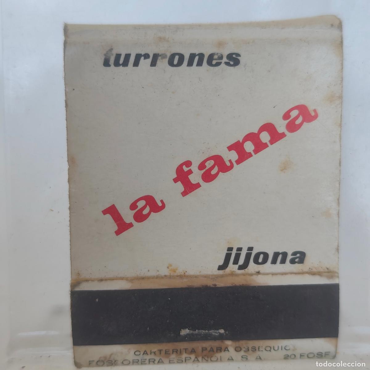 Cajas de cerillas: Caja de Cerillas TURRONES LA FAMA PUBLICIDAD