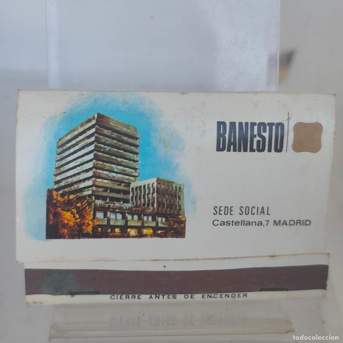 Cajas de cerillas: Caja de Cerillas f&oacute;sforos BANCO ESPA&Ntilde;OL DE CR&Eacute;DITO BANESTOPUBLICIDAD