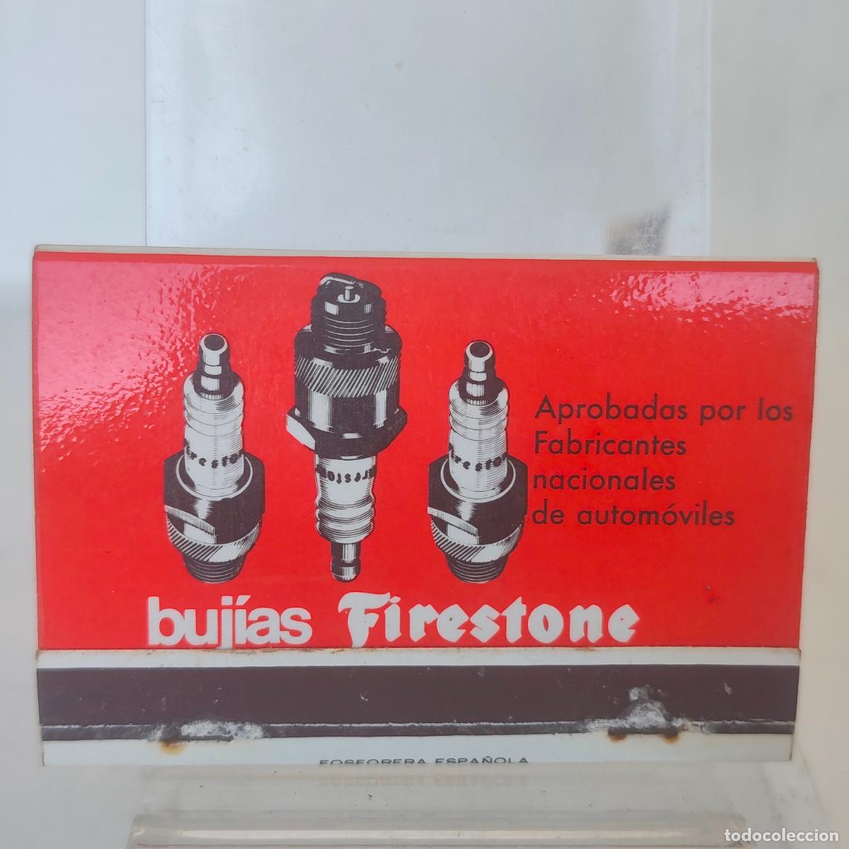 Cajas de cerillas: Caja de Cerillas f&oacute;sforo BUJ&Iacute;AS FIRESTONE PUBLICIDAD