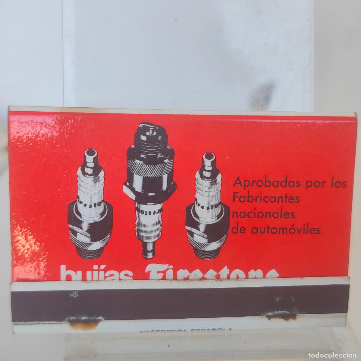 Cajas de cerillas: Caja de Cerillas f&oacute;sforo BUJ&Iacute;AS FIRESTONE PUBLICIDAD