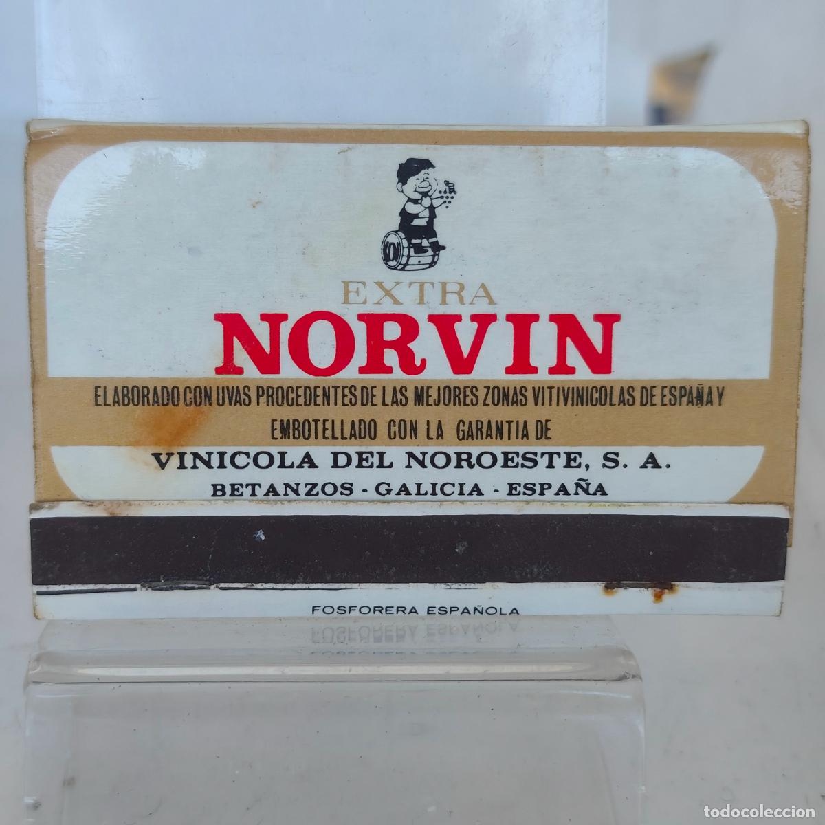 Cajas de cerillas: Caja de Cerillas f&oacute;sforos VINOS NORVIN BETANZOS CORU&Ntilde;A