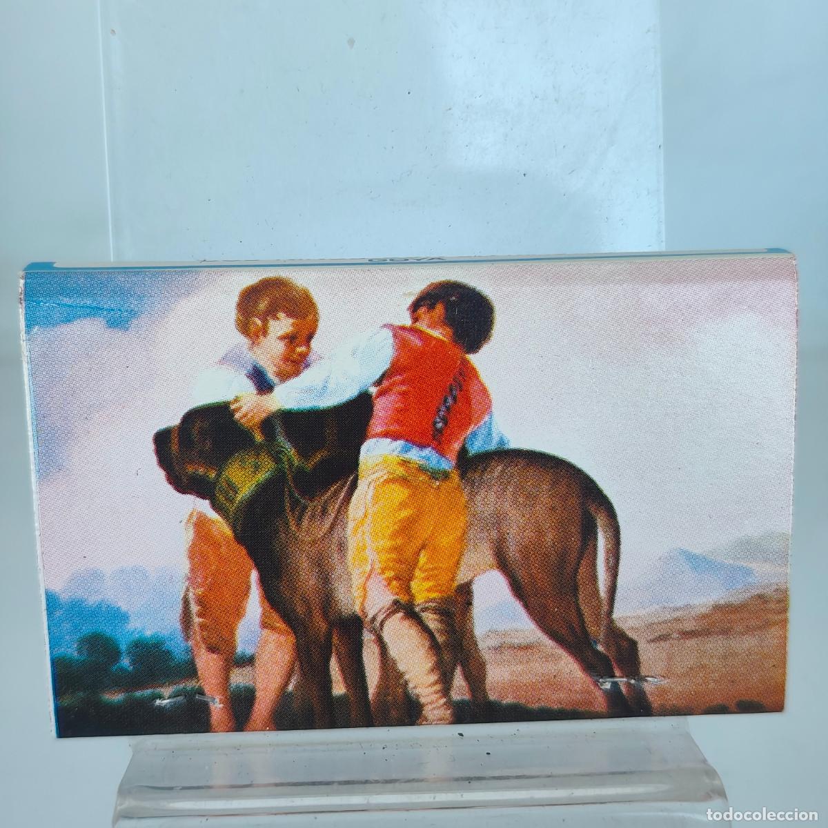 Cajas de cerillas: CAJA DE CERILLAS f&oacute;sforos goya dos ni&ntilde;os con un mast&iacute;n