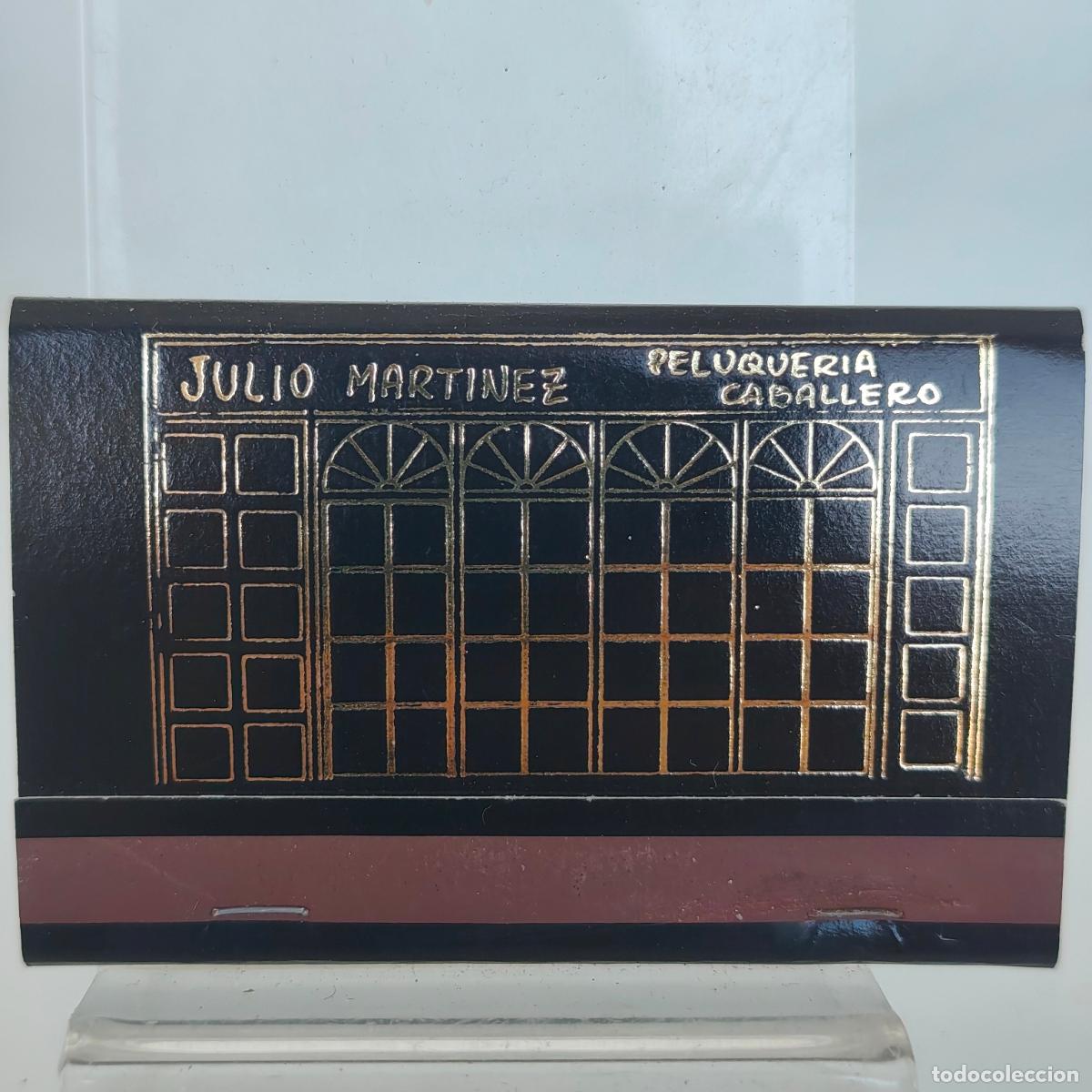 Cajas de cerillas: CAJA DE CERILLAS f&oacute;sforos peluquer&iacute;a julio Mart&iacute;nez