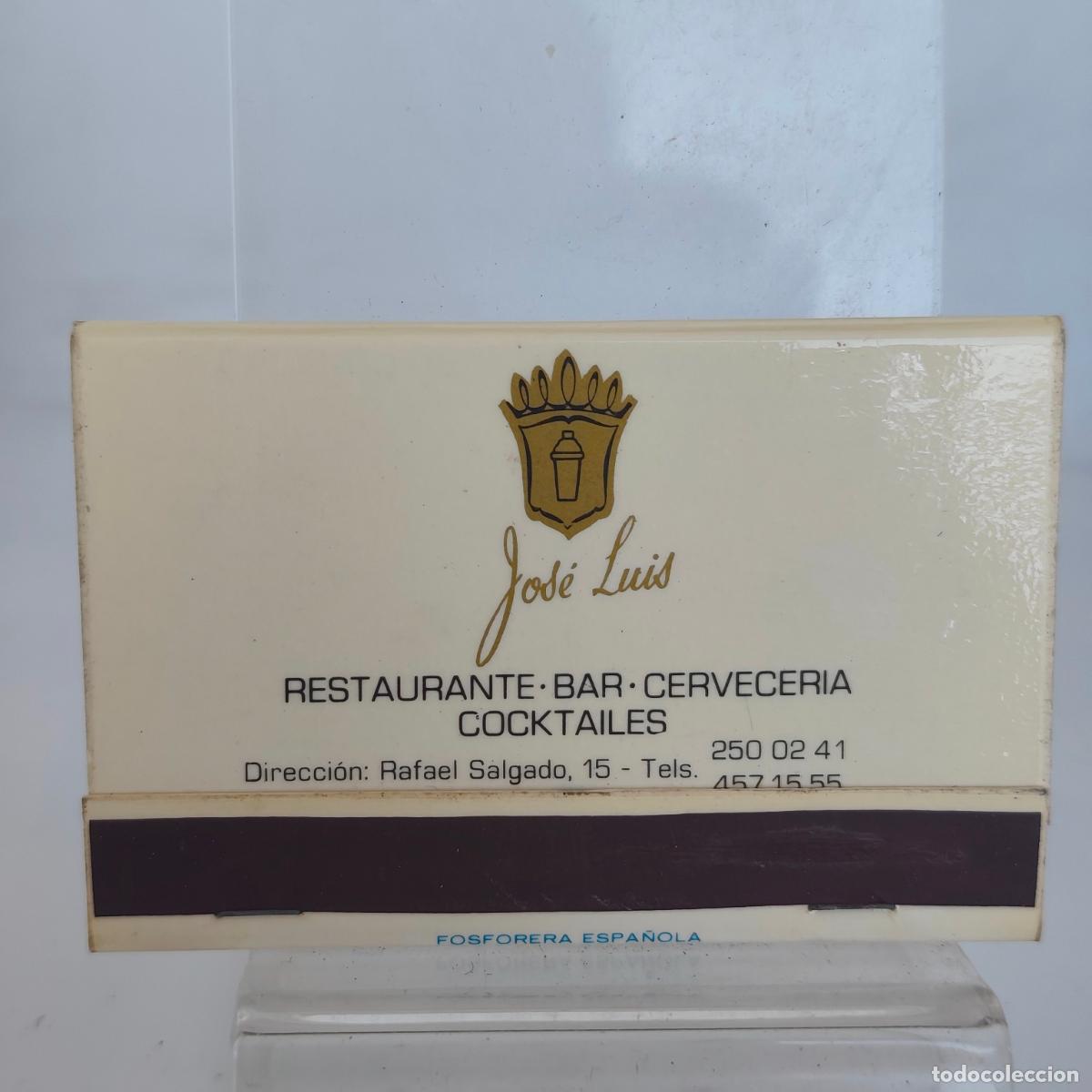 Cajas de cerillas: CAJA DE CERILLAS f&oacute;sforos restaurante bar cervecer&iacute;a Jos&eacute; Luis
