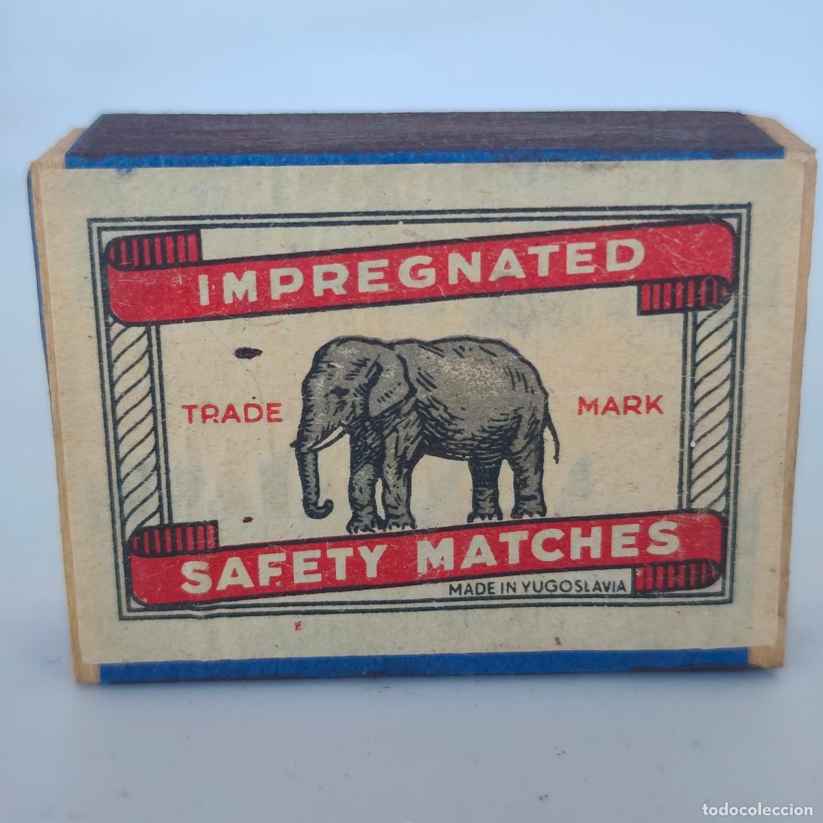 Cajas de cerillas: CAJA DE CERILLAS IMPREGNATED TRADE MARK SAFETY MATCHES MADE IN YUGOSLAVIA - f&oacute;sforos