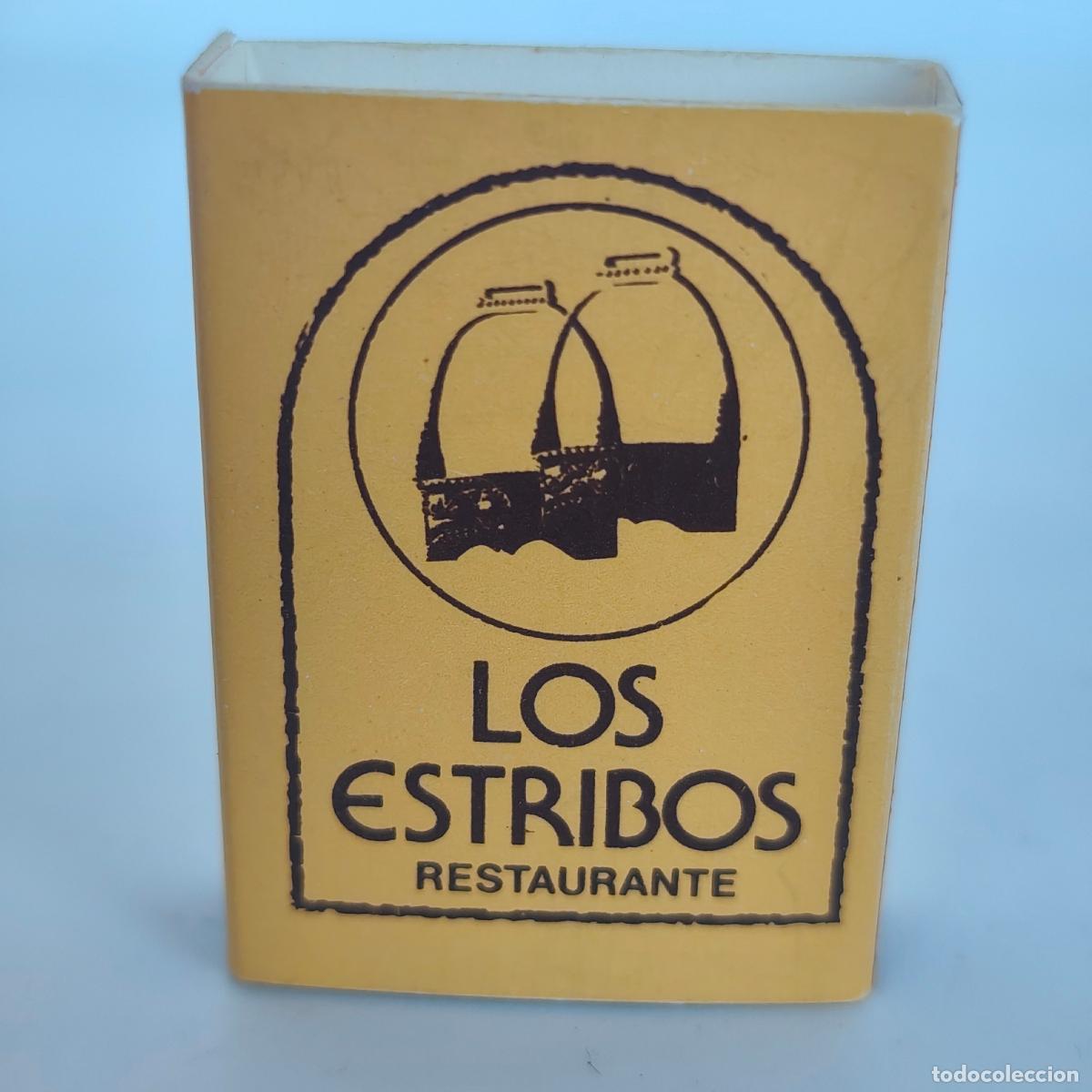 Cajas de cerillas: CAJA DE CERILLAS f&oacute;sforos PUBLICIDAD RESTAURANTE LOS ESTRIBOS madrid
