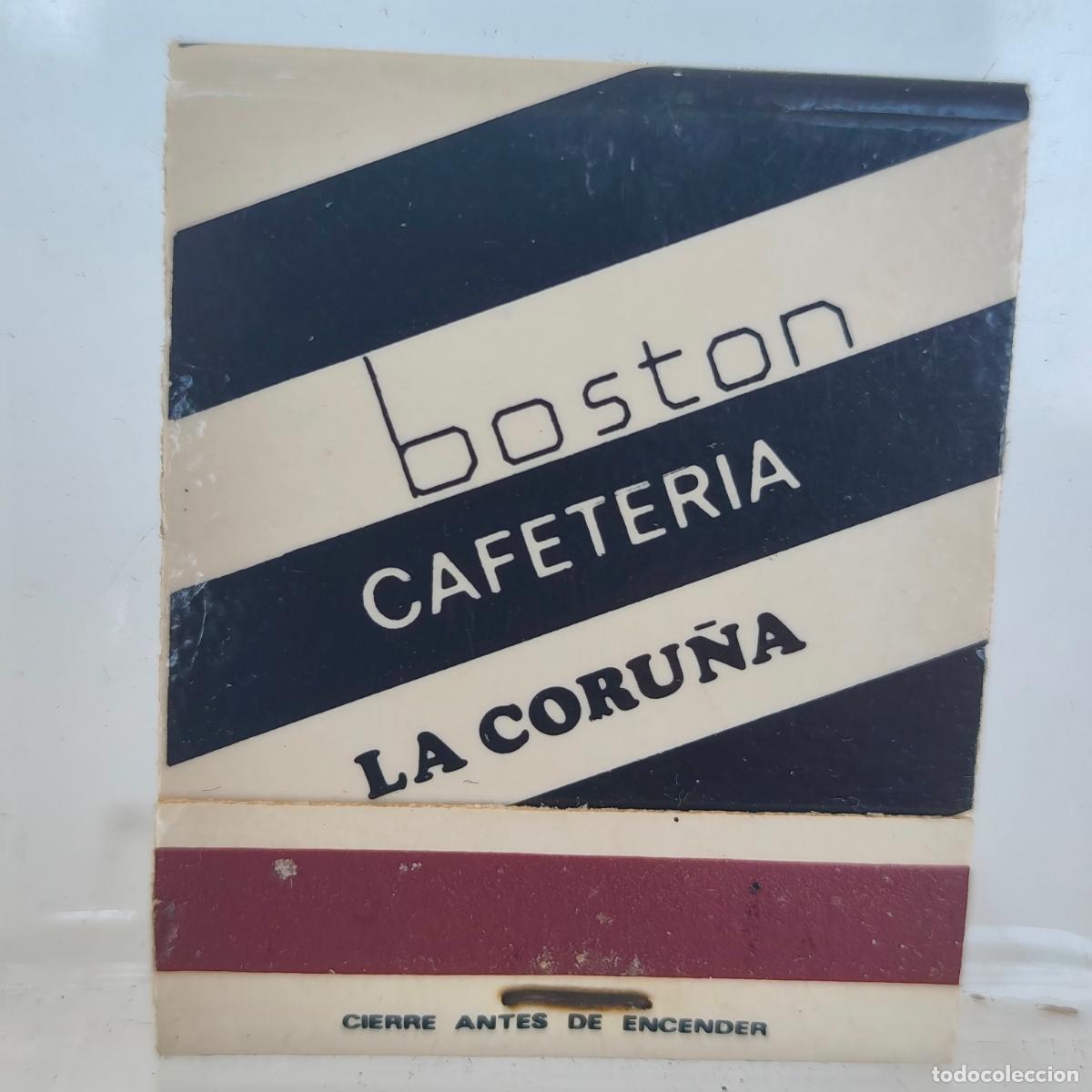 Cajas de cerillas: Caja de cerillas f&oacute;sforos BOSTON CAFETER&Iacute;A LA CORU&Ntilde;A