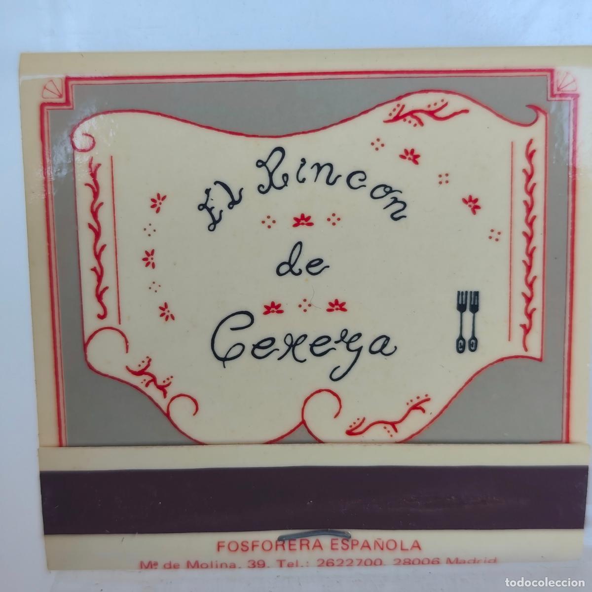 Cajas de cerillas: Caja de Cerillas fosforos publicidad El rinc&oacute;n de cereza A Coru&ntilde;a La Coru&ntilde;a