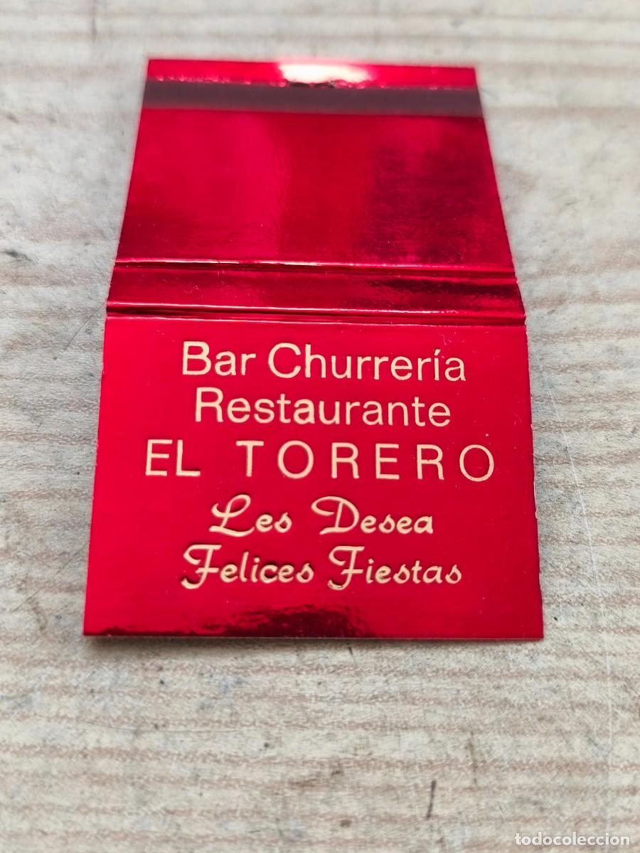 Cajas de cerillas: Carterita De Cerillas - Bar Churrer&iacute;a Restaurante El Torero - 017