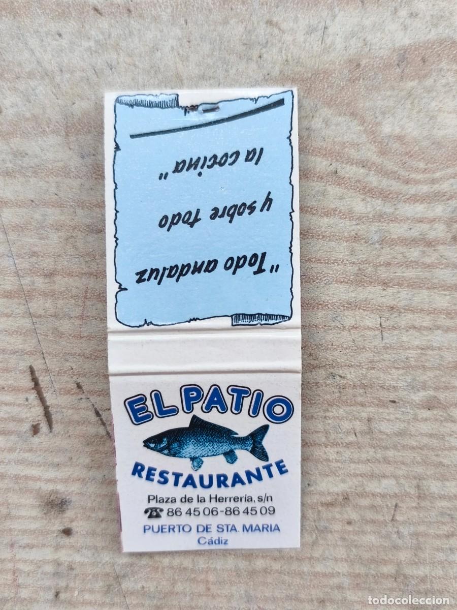 Caixas de F&oacute;sforos: Carterita De Cerillas - Restaurante El Patio - El Puerto de Santa Mar&iacute;a, C&aacute;diz - 021