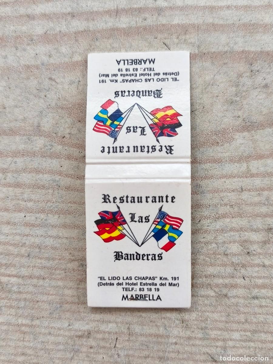 Caixas de F&oacute;sforos: Carterita De Cerillas - Restaurante Las Banderas - Marbella - 009