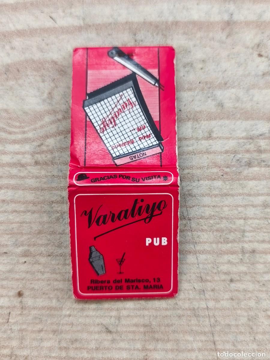 Cajas de cerillas: Carterita De Cerillas - Varatiyo Pub - El Puerto de Santa Mar&iacute;a, C&aacute;diz - 003