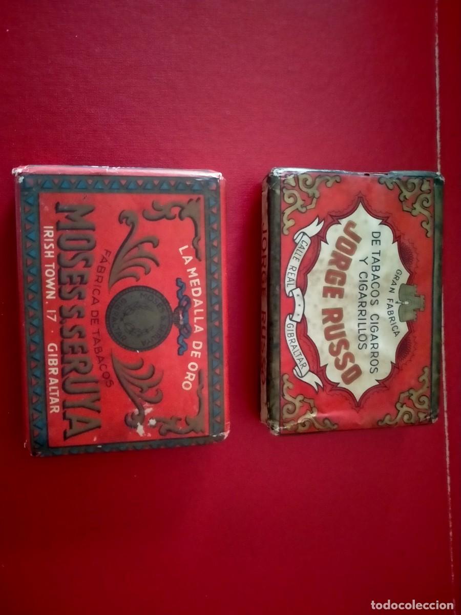 Cajas de cerillas: paquetes de tabaco de mosess seruya etc
